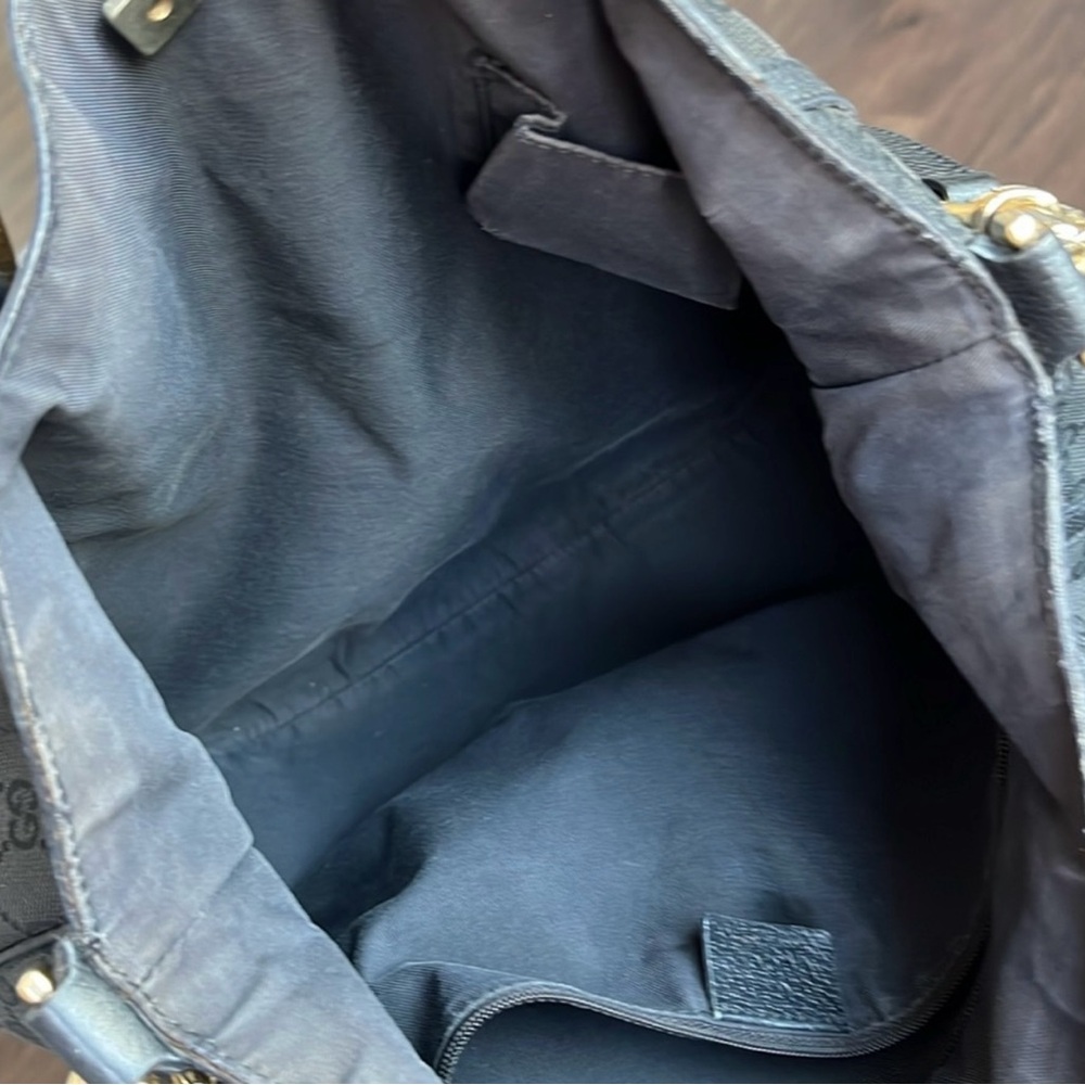 Gucci Black Monogram Hobo Bag with Gold Hardware - Picture 10 of 16